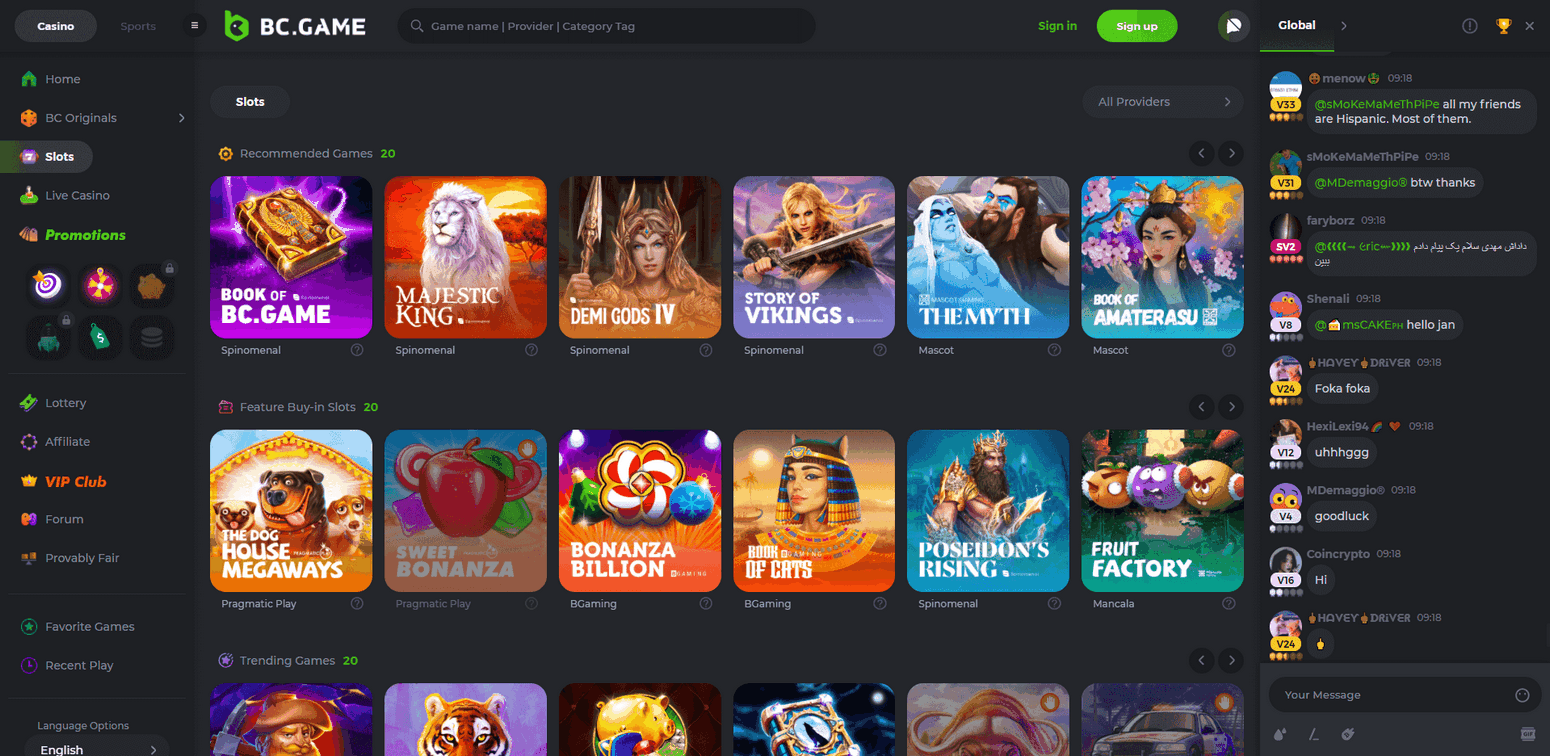 भारत में BC.गेम क्रिप्टो कैसीनो- मुख्य वेबसाइट